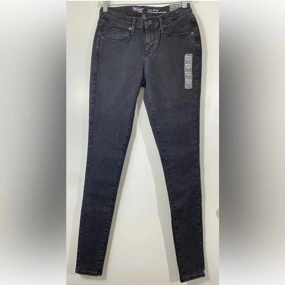 NWOT Mossimo Curvy Skinny Power Stretch Women Black Denim Jeans Size 00 … - Picture 2 of 10